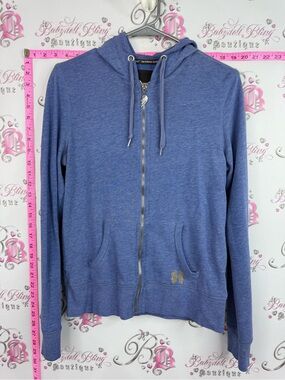 Victoria's Secret super model essentials I’m no angel sequin Blue Zip-Up Hoodie